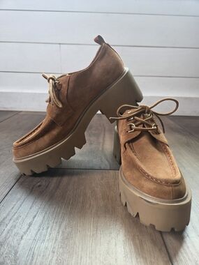 Sam Edelman Women's Monna Tan Suede Lug Sole Loafers